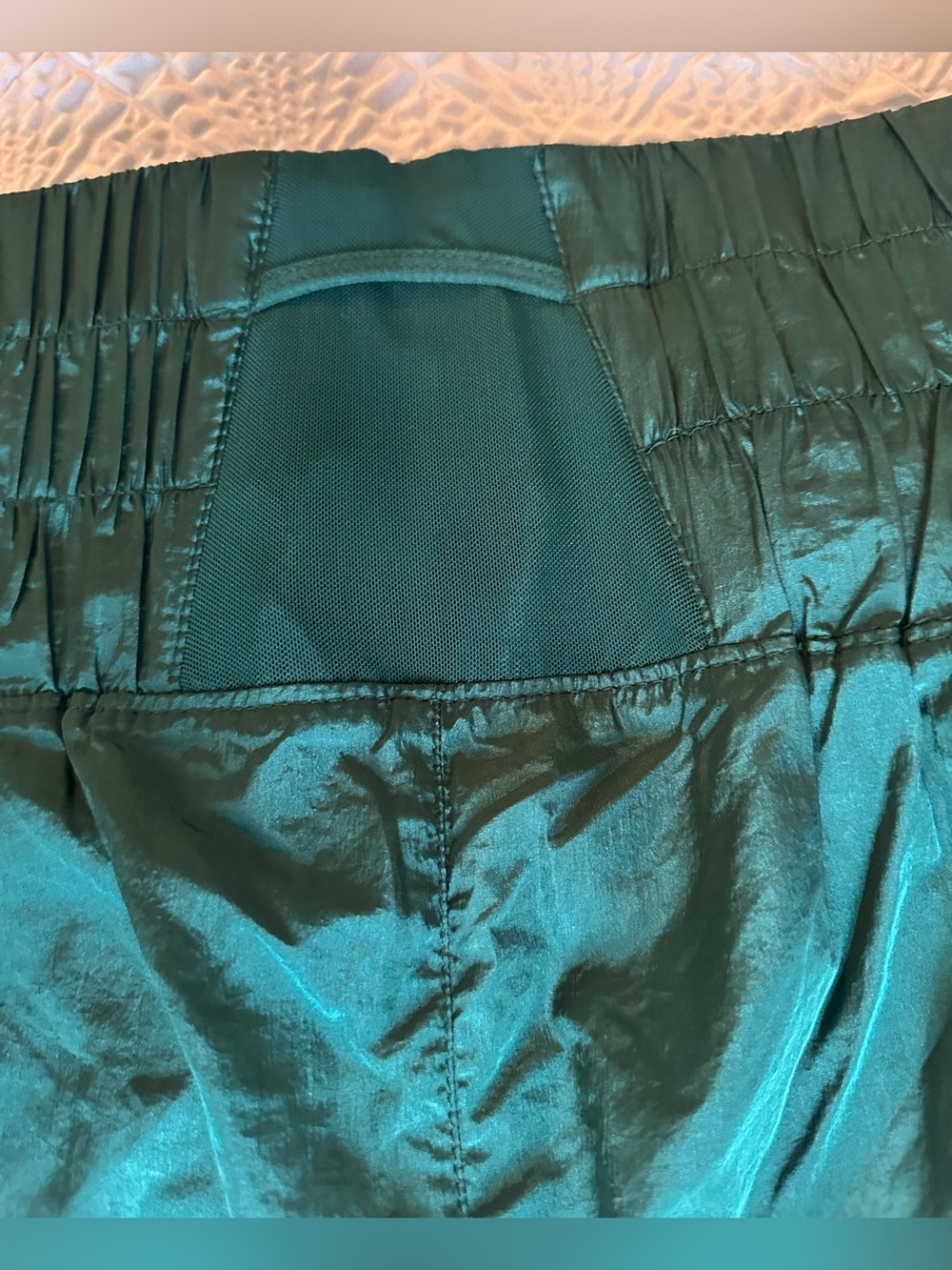 FP Movement by Free People Deep Green Smocked Waist Athletic Shorts - Picture 10 of 12